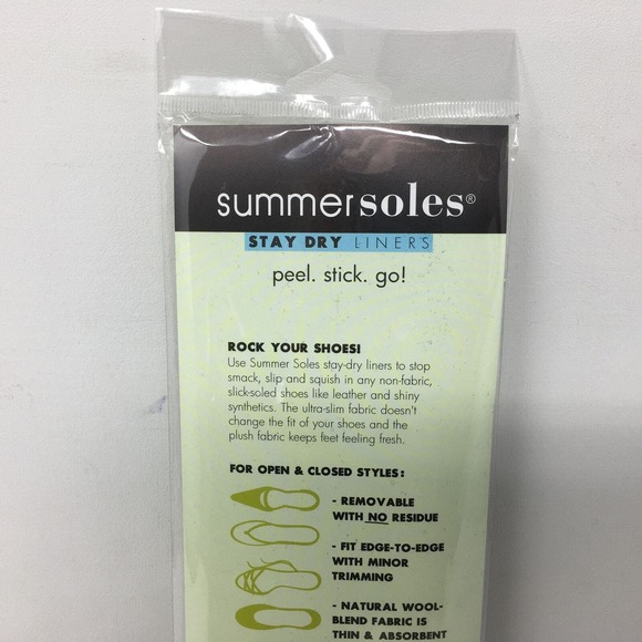 Summer Soles 3 Pair Ultra Absorbent Stay Dry Shoe Liners, Women's Size 5-11 -Blk - Picture 6 of 8